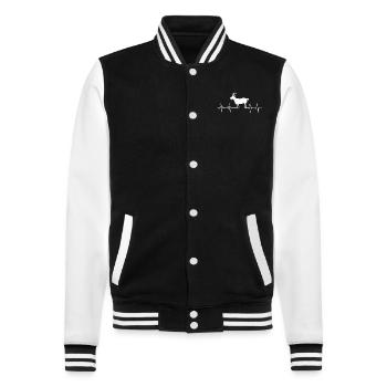 Goat Heartbeat - College Sweat Jacket - black/white - Front - Nik (191cm) & Marisol (170cm)