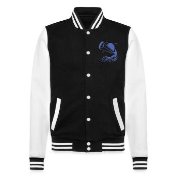 Kitesurfer Silhouette, Kiten Abenteuer Design - College-Sweatjacke - Schwarz/Weiß - Vorne - Nik (191cm) & Marisol (170cm)