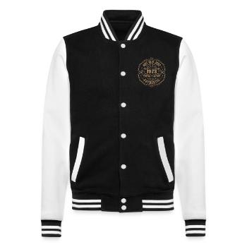 1973 Classic 1973 Retro 1973 Geburtstagsgeschenk - College-Sweatjacke - Schwarz/Weiß - Vorne - Nik (191cm) & Marisol (170cm)