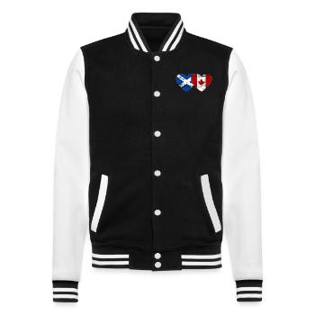 Ecosse Canada drapeau coeur utilisé - Veste Teddy - noir/blanc - Devant - Nik (191cm) & Marisol (170cm)