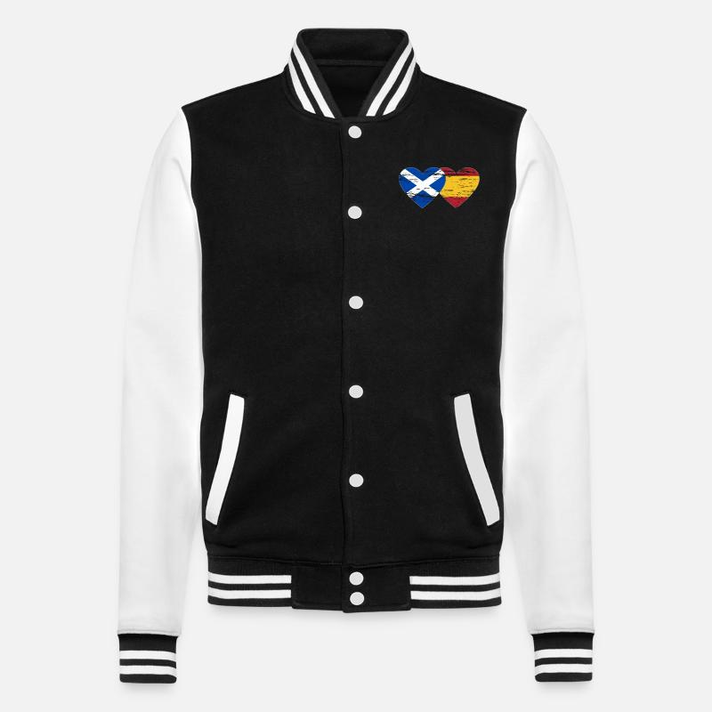 Ecosse Espagne Drapeau Coeur Utilisé - Veste Teddy - noir/blanc