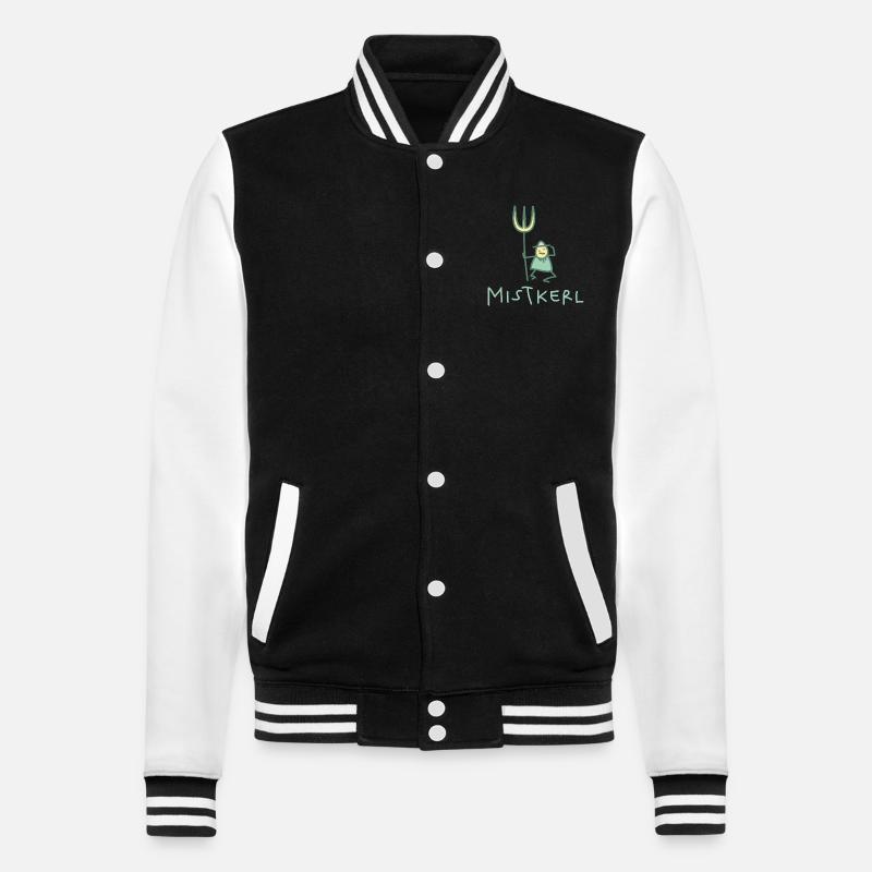 Kerl mit Mistgabel (b) - College-Sweatjacke - Schwarz/Weiß