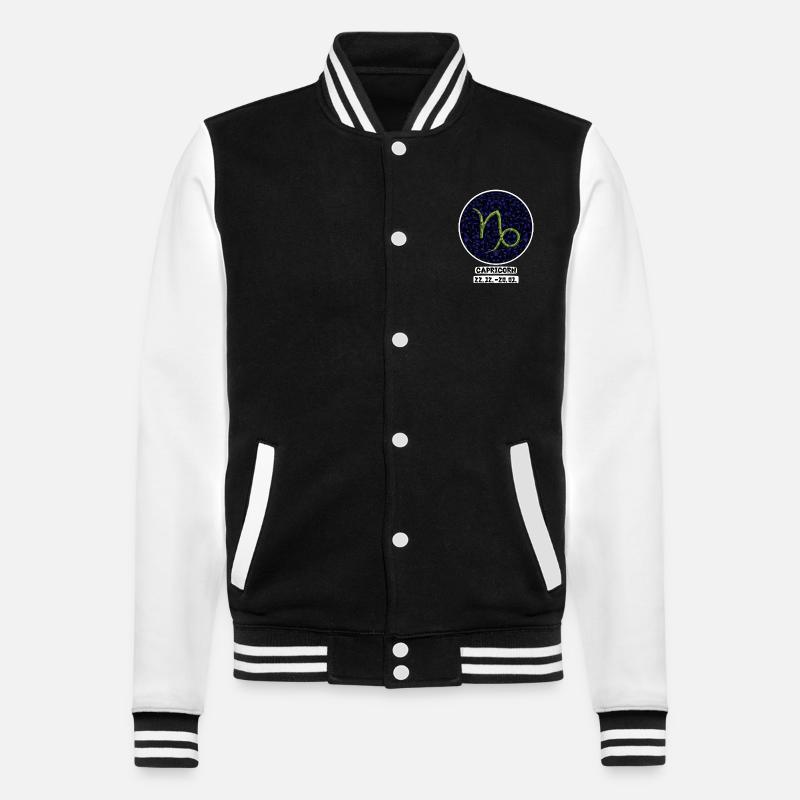 Capricorn 22.01-20.01 - College-Sweatjacke - Schwarz/Weiß