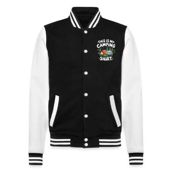 C’est ma chemise de camping - Veste Teddy - noir/blanc - Devant - Nik (191cm) & Marisol (170cm)