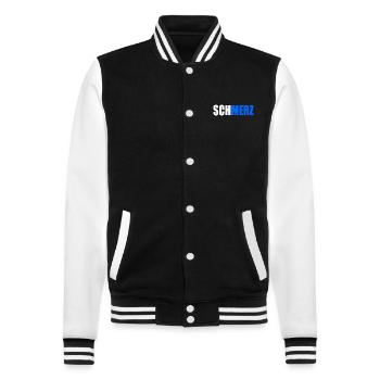 Schmerz no merz - College-Sweatjacke - Schwarz/Weiß - Vorne - Nik (191cm) & Marisol (170cm)
