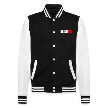 ekelhafd - College-Sweatjacke - Schwarz/Weiß - Vorne - Nik (191cm) & Marisol (170cm)