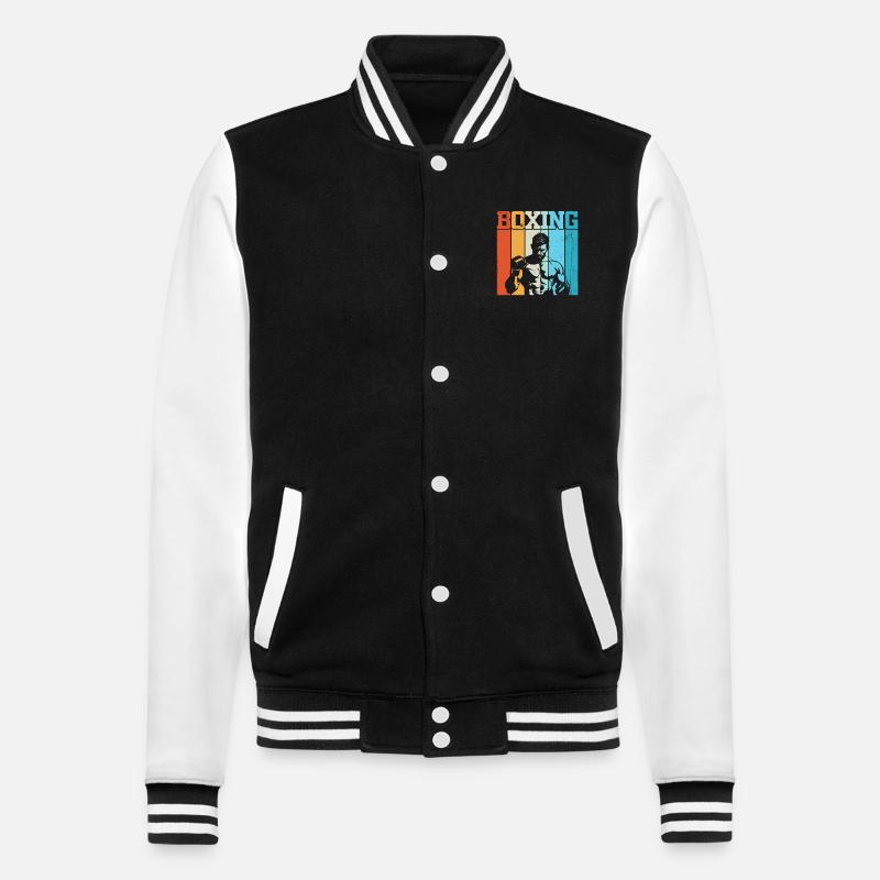 Boxe Rétro - Veste Teddy - noir/blanc