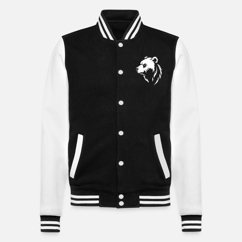 Bär - College-Sweatjacke - Schwarz/Weiß