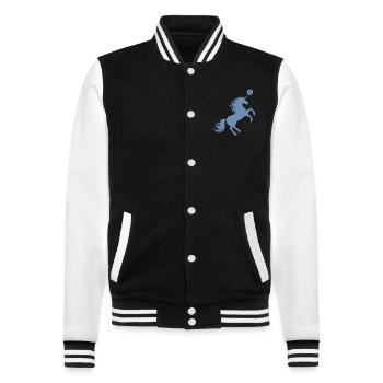 Licorne Joueur De Tennis Balle De Tennis Silhouette - Veste Teddy - noir/blanc - Devant - Nik (191cm) & Marisol (170cm)