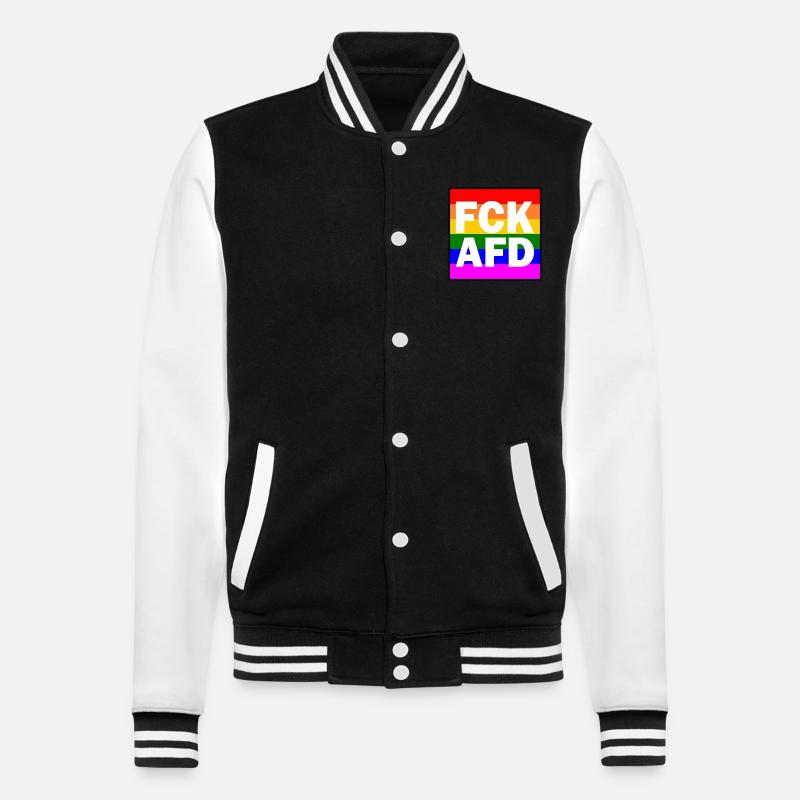 Fck afd - College-Sweatjacke - Schwarz/Weiß