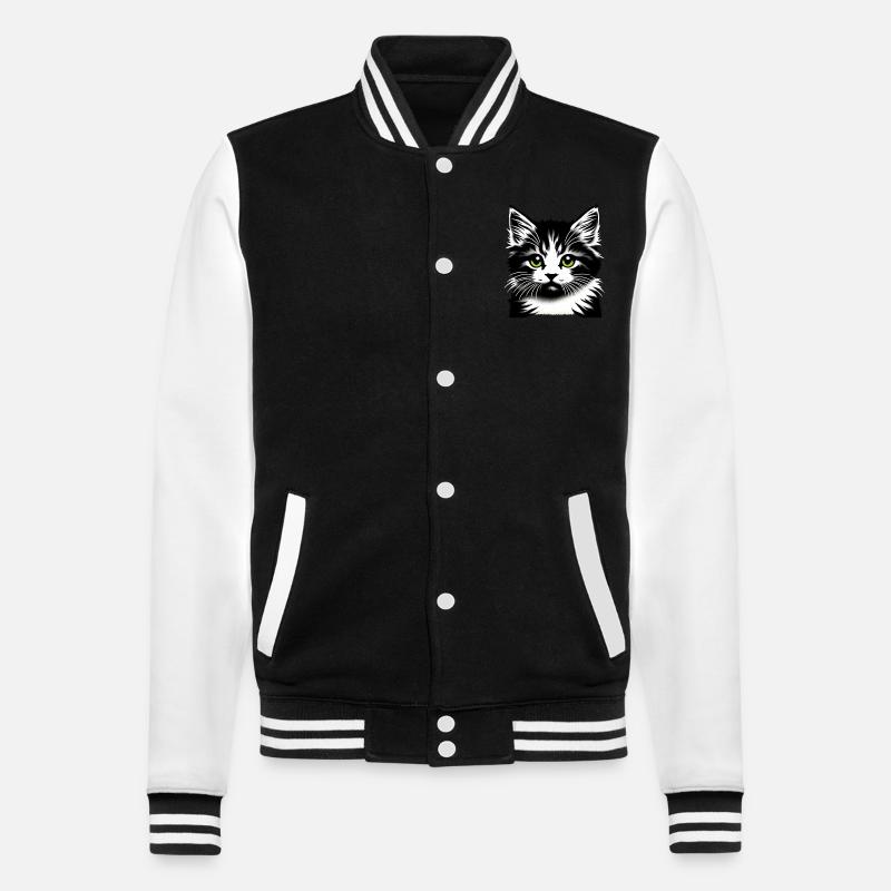 Visage de chat affectueux - Veste Teddy - noir/blanc