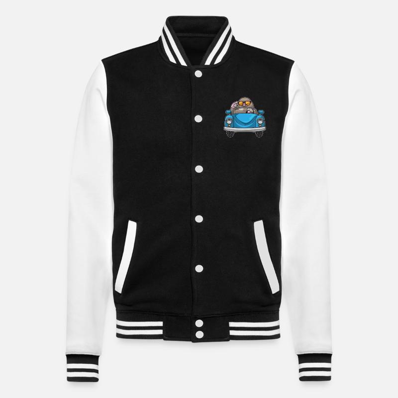 Mole Car - College Sweat Jacket - black/white