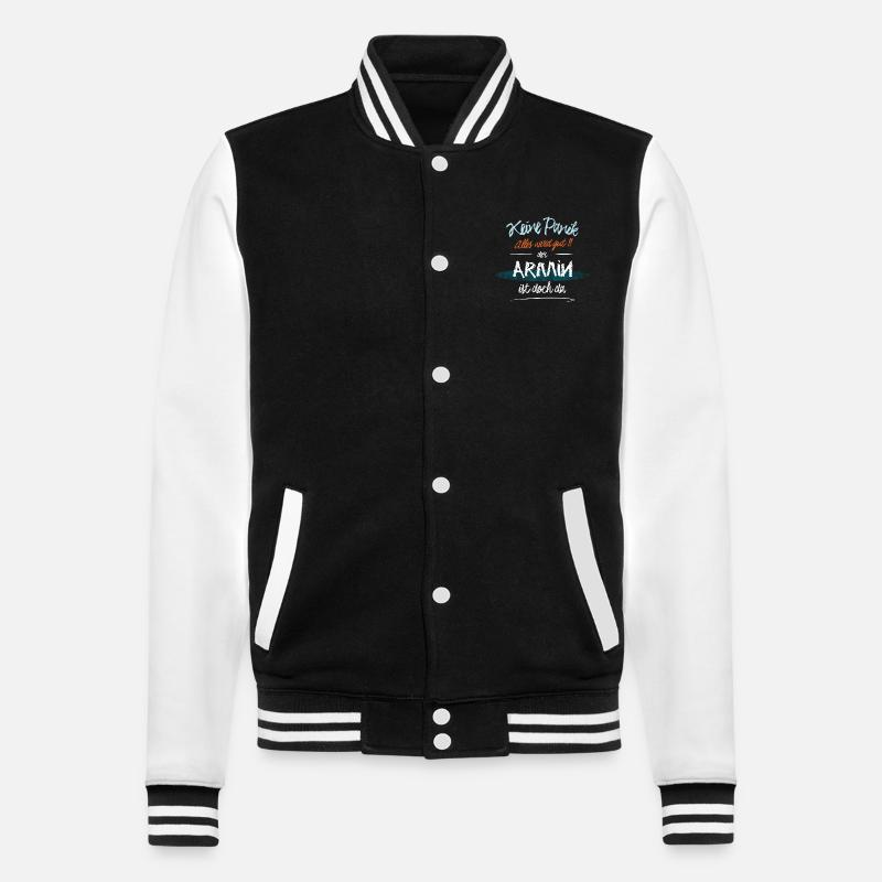 Armin - Keine Panik. Alles wird gut - College-Sweatjacke - Schwarz/Weiß