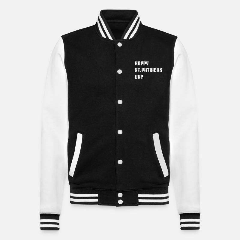 "Happy St. Patricks Day" White - College-Sweatjacke - Schwarz/Weiß