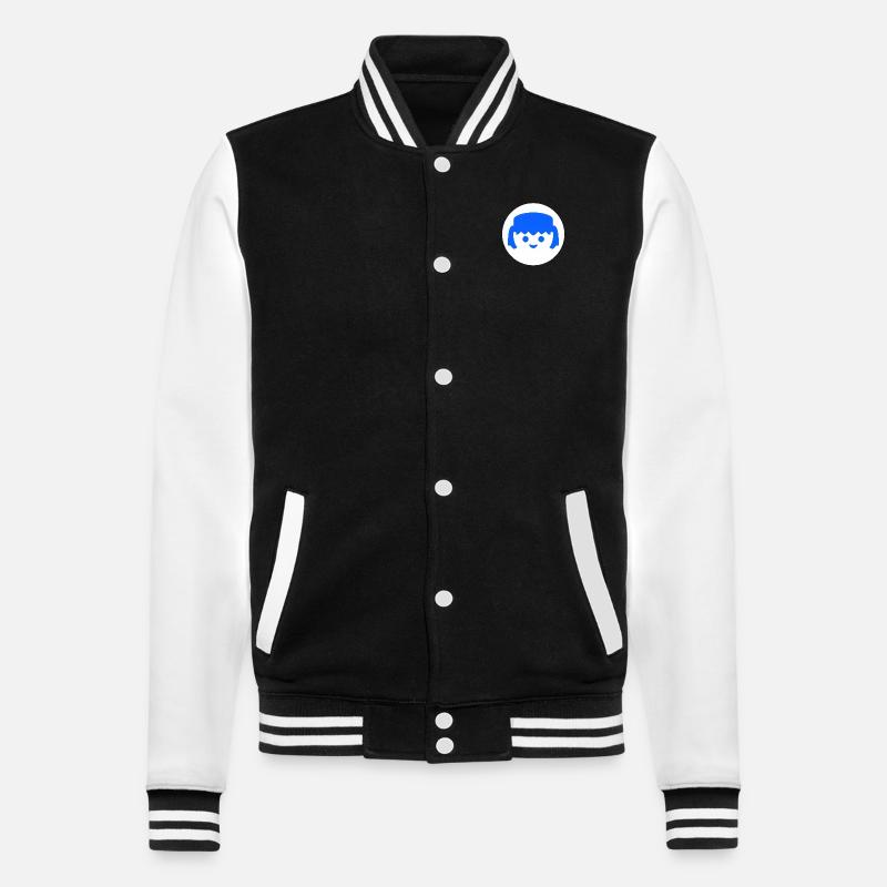Playmobil Gesicht als kleiner Patch - College-Sweatjacke - Schwarz/Weiß