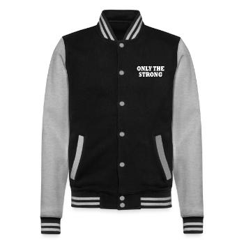 only the strong - Veste Teddy - noir/gris chiné - Devant - Nik (191cm) & Marisol (170cm)