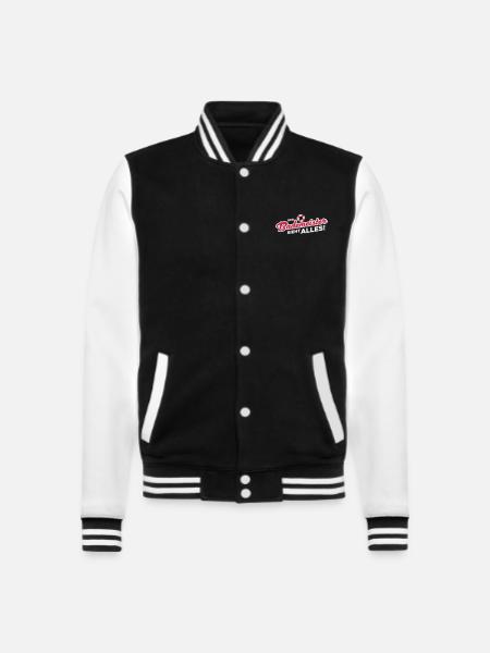 Bademeister Spruch Der Bademeister sieht alles - College-Sweatjacke - Schwarz/Weiß