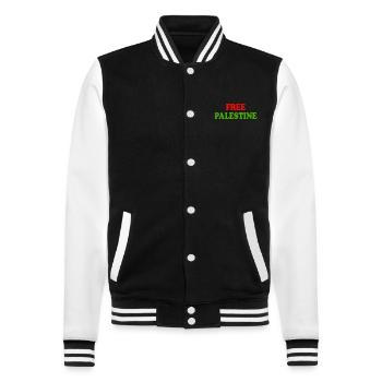 Free palestine - College Sweat Jacket - black/white - Front - Nik (191cm) & Marisol (170cm)