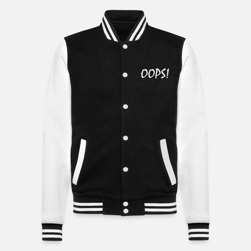Oops - College Sweat Jacket - black/white