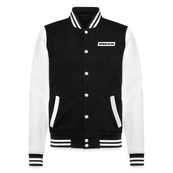 Superheld In Zivil Superhelden Männer Kostüm JGA - College-Sweatjacke - Schwarz/Weiß - Vorne - Nik (191cm) & Marisol (170cm)