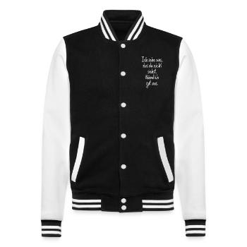 Ich Sehe Was Das Du Nicht Siehst Nämlich Gut Aus - College-Sweatjacke - Schwarz/Weiß - Vorne - Nik (191cm) & Marisol (170cm)