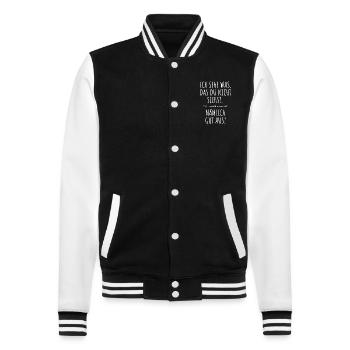 Ich Sehe Was Das Du Nicht Siehst Nämlich Gut Aus - College-Sweatjacke - Schwarz/Weiß - Vorne - Nik (191cm) & Marisol (170cm)