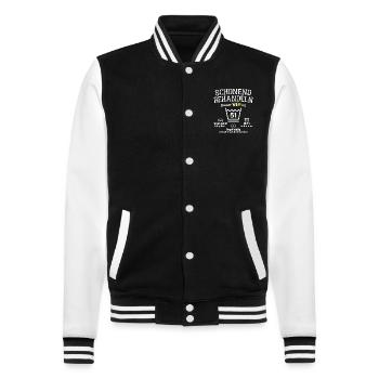 51. Geburtstag Schonend Behandeln 51 VIP ist 51 - College-Sweatjacke - Schwarz/Weiß - Vorne - Nik (191cm) & Marisol (170cm)