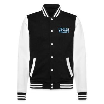 Ice Swimming I Fear No Frost Ice Gift - College-Sweatjacke - Schwarz/Weiß - Vorne - Nik (191cm) & Marisol (170cm)