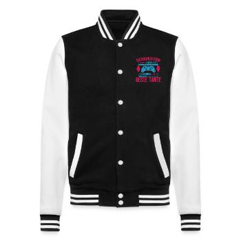 Schwester Level Complete Werdende Tante Loading - College-Sweatjacke - Schwarz/Weiß - Vorne - Nik (191cm) & Marisol (170cm)