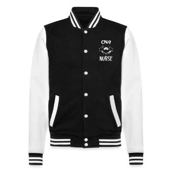 CNA Nursing Quotes Certified Nurse Assistant Gifts - College Sweat Jacket - black/white - Front - Nik (191cm) & Marisol (170cm)