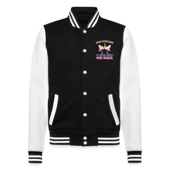 Dental Hygienistcorn like a normal Detatist Gifts - College-Sweatjacke - Schwarz/Weiß - Vorne - Nik (191cm) & Marisol (170cm)