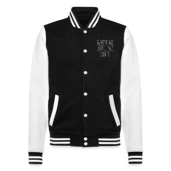 Ignore Me Until You Can't Fitness Running Training - College Sweat Jacket - black/white - Front - Nik (191cm) & Marisol (170cm)