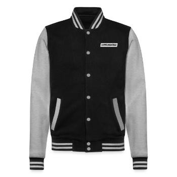 Alkoholunabhängig Sober Straight Edge Alkoholfrei - College-Sweatjacke - Schwarz/Grau meliert - Vorne - Nik (191cm) & Marisol (170cm)