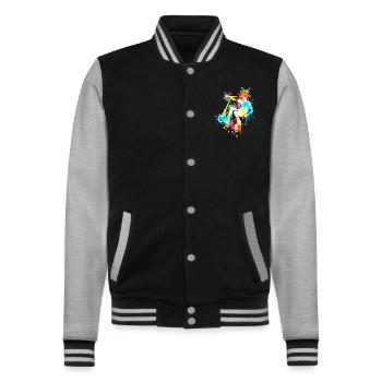Tie Dye Rider Teenager Roller - College-Sweatjacke - Schwarz/Grau meliert - Vorne - Nik (191cm) & Marisol (170cm)
