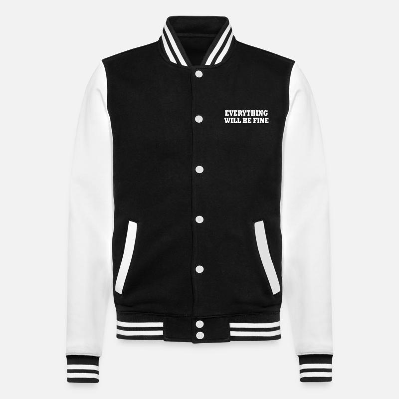 everything will be fine - College-Sweatjacke - Schwarz/Weiß