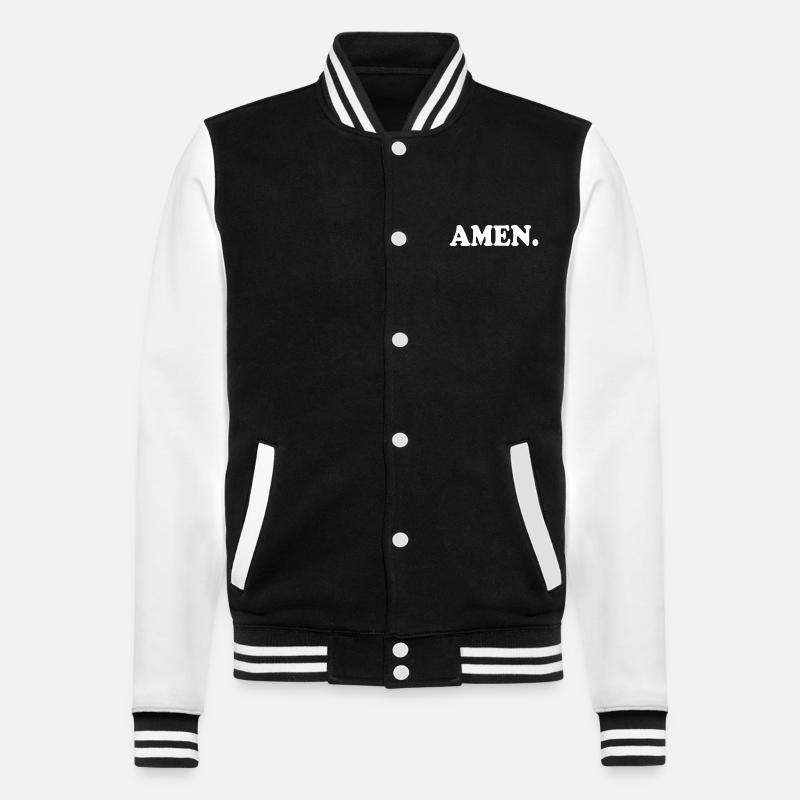 Amen - College Sweat Jacket - black/white