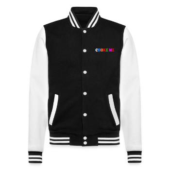 Choke me - College-Sweatjacke - Schwarz/Weiß - Vorne - Nik (191cm) & Marisol (170cm)