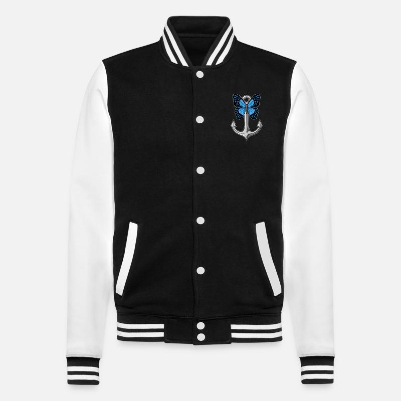 Butterfly Anchor - College Sweat Jacket - black/white