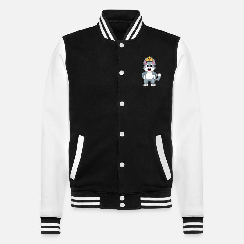 Cat Crown - College Sweat Jacket - black/white