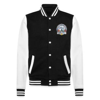 Paris subway vip pass louvre rivoli station - College Sweat Jacket - black/white - Front - Nik (191cm) & Marisol (170cm)