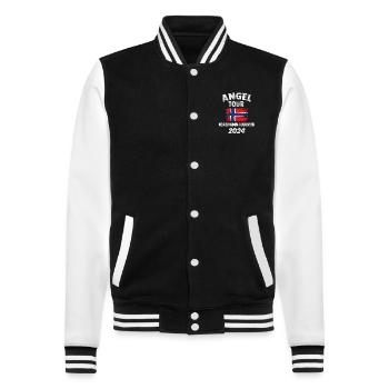KORSHAMN HAUSVIK 2024 - Fishing Tour Norway - College Sweat Jacket - black/white - Front - Nik (191cm) & Marisol (170cm)
