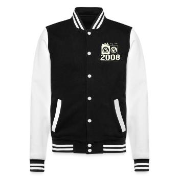Vintage 2008 Retro Birthday Gift 2008 - College Sweat Jacket - black/white - Front - Nik (191cm) & Marisol (170cm)