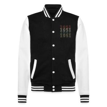 Original 1951 Jahrgang Vintage Geburtstag Retro - College-Sweatjacke - Schwarz/Weiß - Vorne - Nik (191cm) & Marisol (170cm)