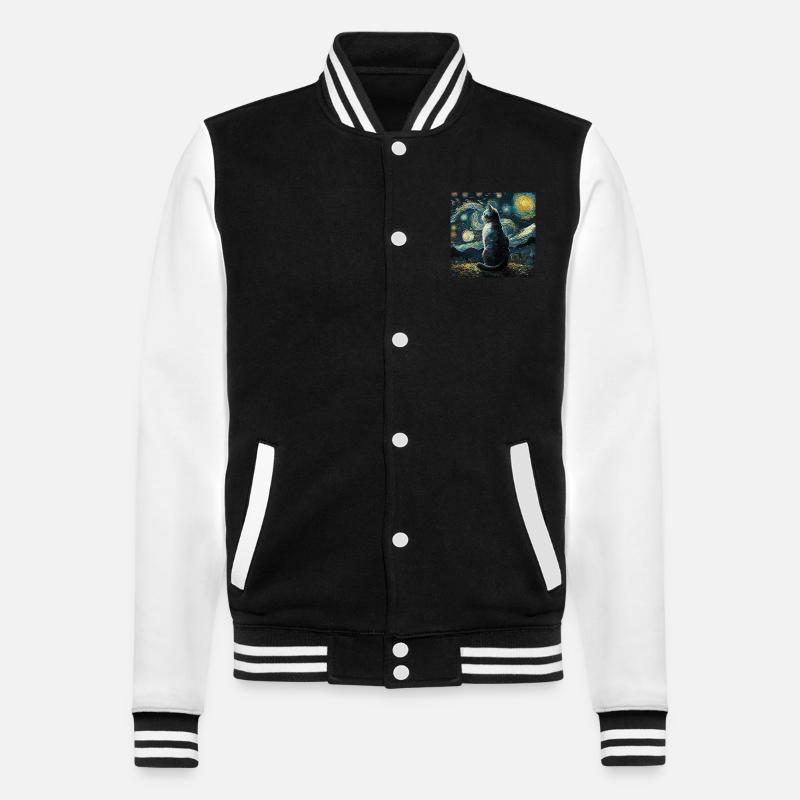 Chat, motif de chat, cadeau - Veste Teddy - noir/blanc