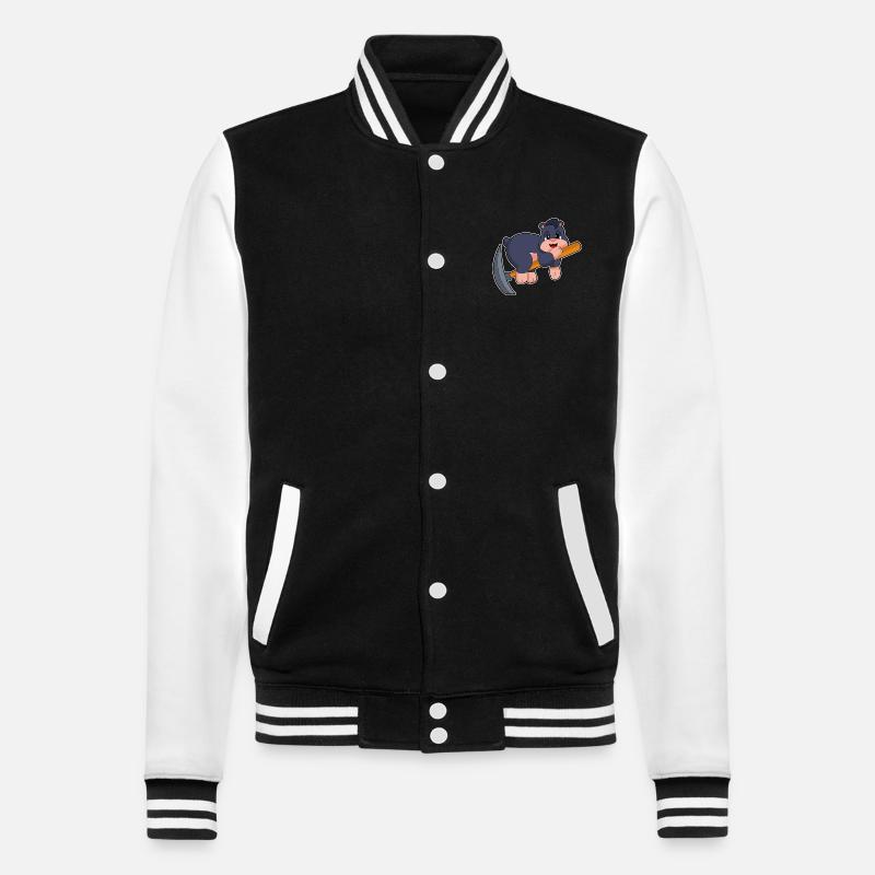 Mole Miner Pickaxe - College Sweat Jacket - black/white