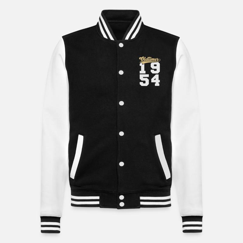 Oldtimer 1954 - College-Sweatjacke - Schwarz/Weiß