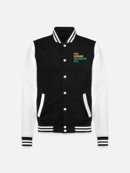 Dad Husband Grill Master Hero - College Sweat Jacket - black/white