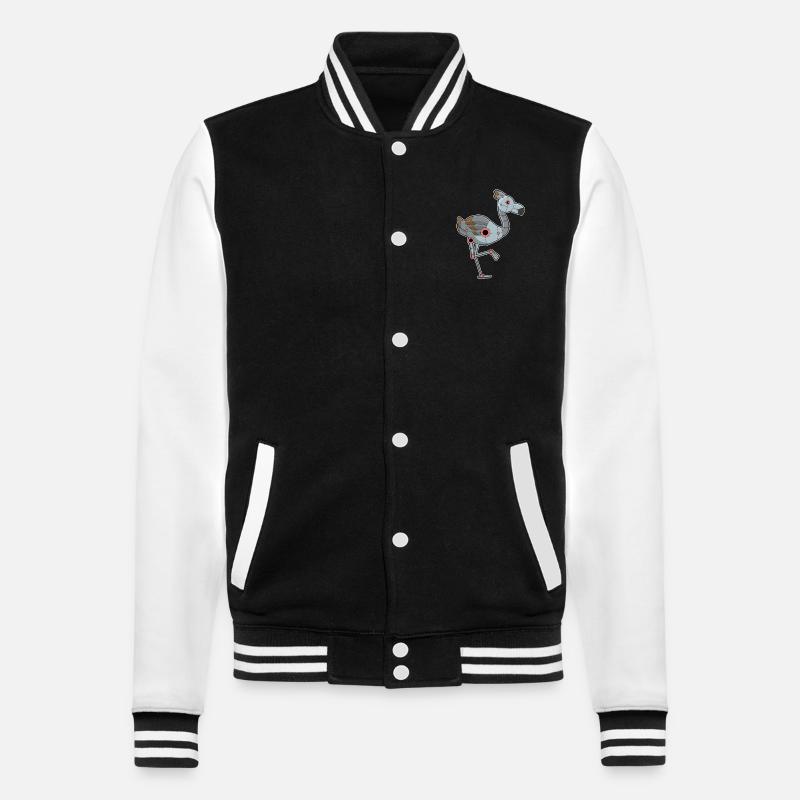 Flamingo as a robot - College Sweat Jacket - black/white