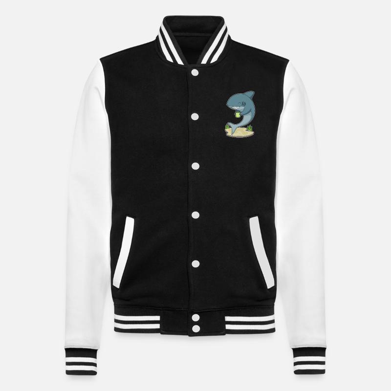 Shark Mug Coffee - College Sweat Jacket - black/white
