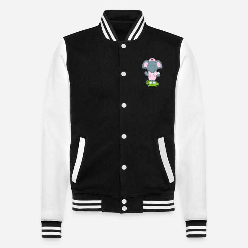 Elephant Nurse Sticky Notes - College Sweat Jacket - black/white
